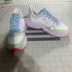 Stuart Weitzman White and Pastel Sneakers